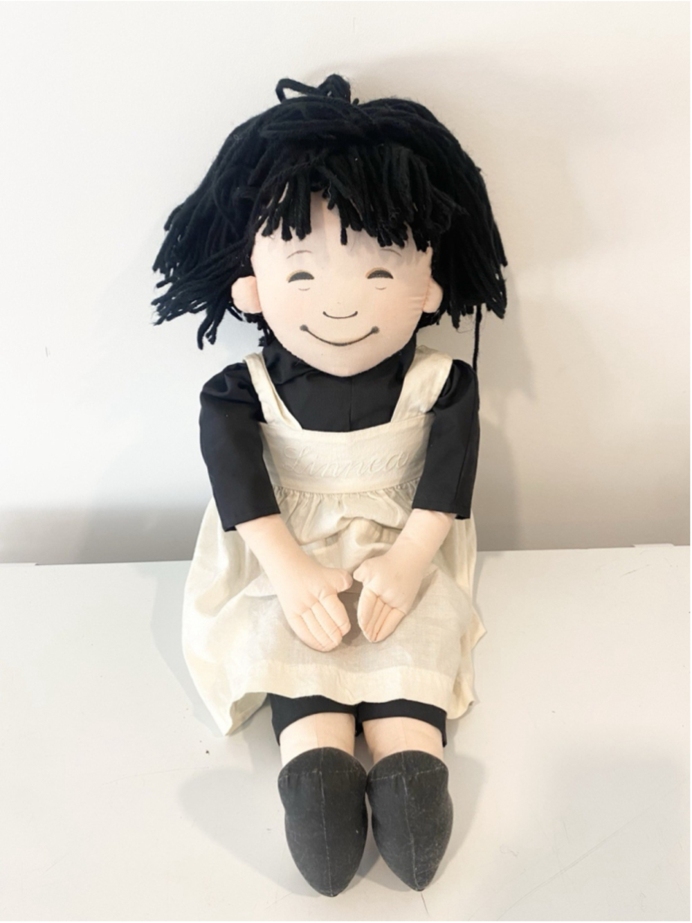 Linnea in Monet’s Garden Large 24” Cloth Doll Embroidered Apron Rare